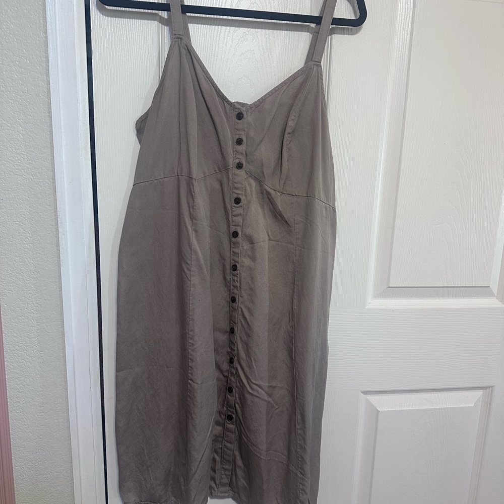 Torrid Taupe Button-Down Midi Dress